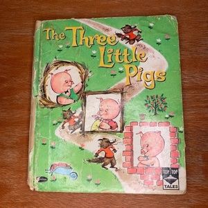 𝅺whitman Top Top Tales The Three Little Pigs Vintage Hardcover Children's Book